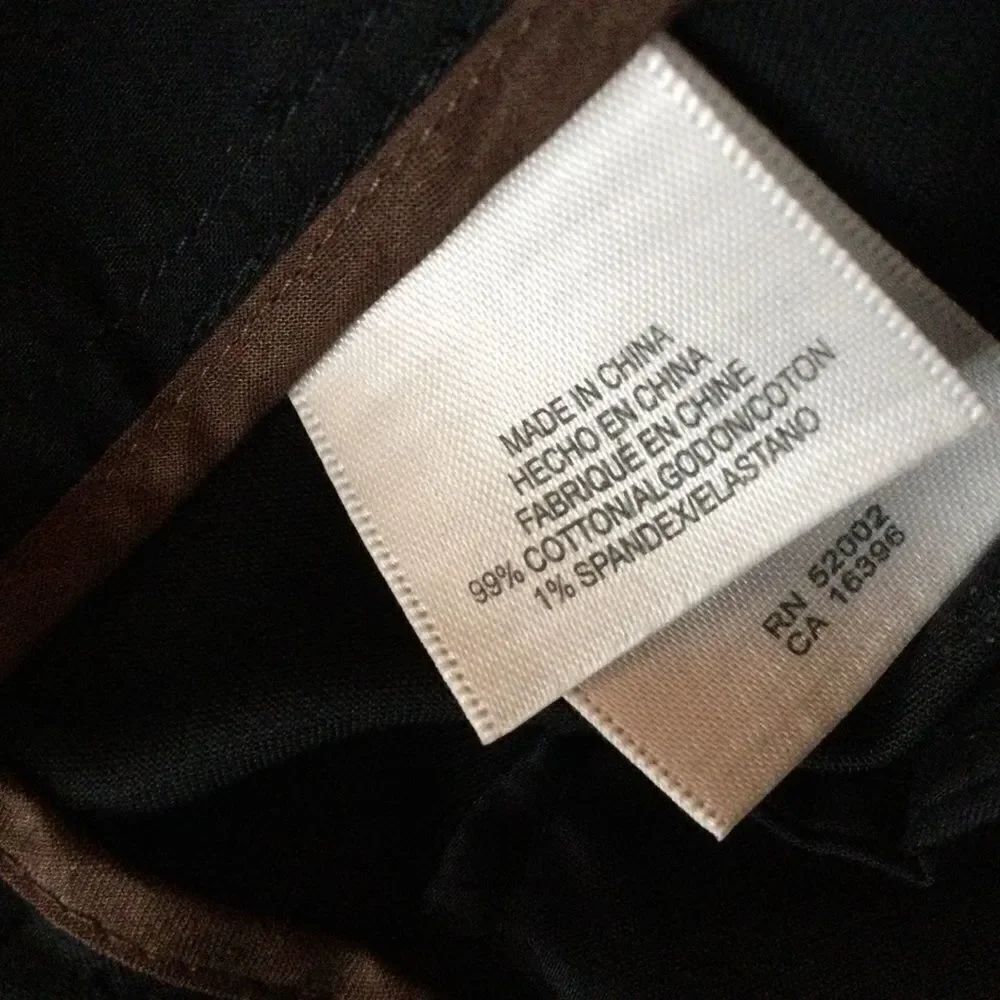 NWOT. Black Polished Cotton Liz Claiborne Sz.  12 - Picture 9 of 10